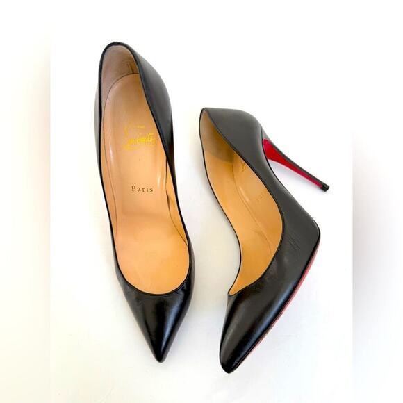 Christian Louboutin Shoes - Christian Louboutin Black leather Pigalle 100mm pointed toe pumps EU 39.5